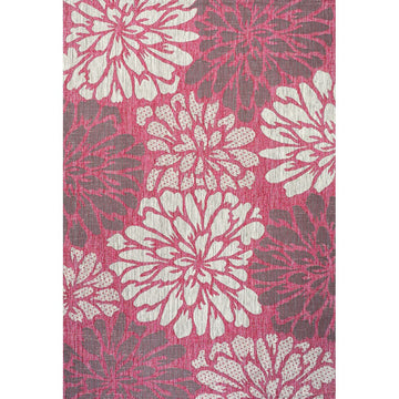Zinnia Modern Floral Textured Weave Indoor/outdoor Area Rug